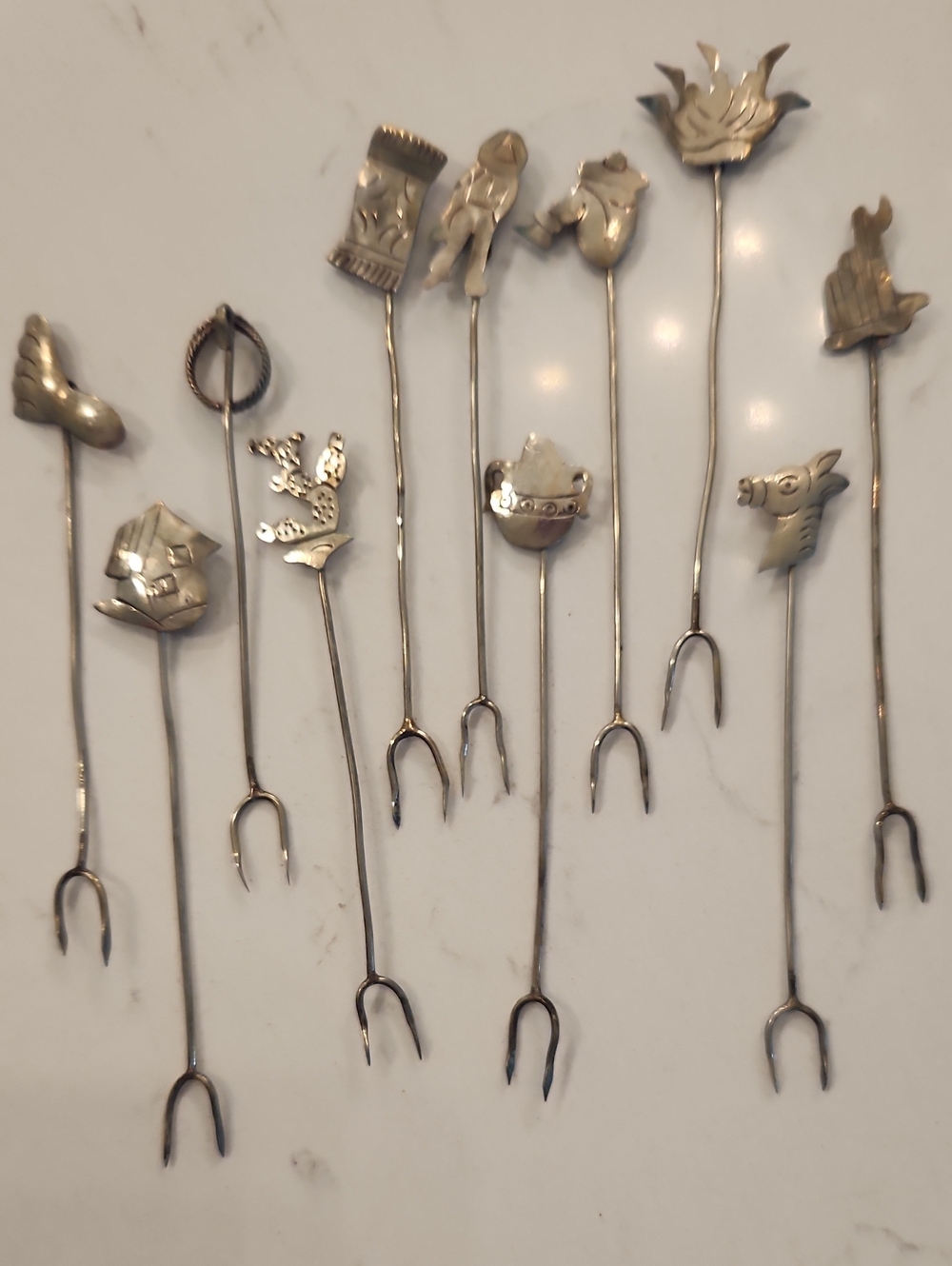 Vintage Taxco Sterling Silver Cocktail Forks